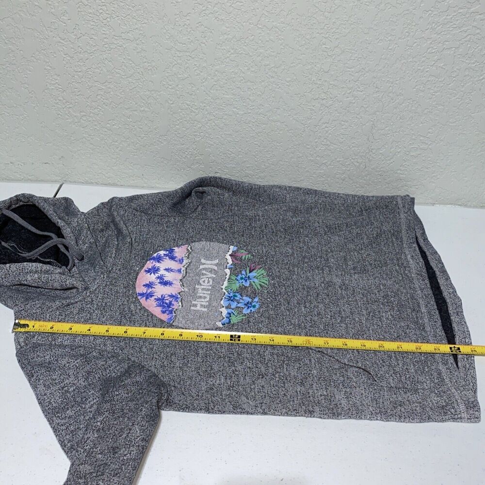 Hurley Hawaii Gray Flowers Palm Trees Pullover Hoodie Sweatshirt Womens Size XS - Picture 7 of 8